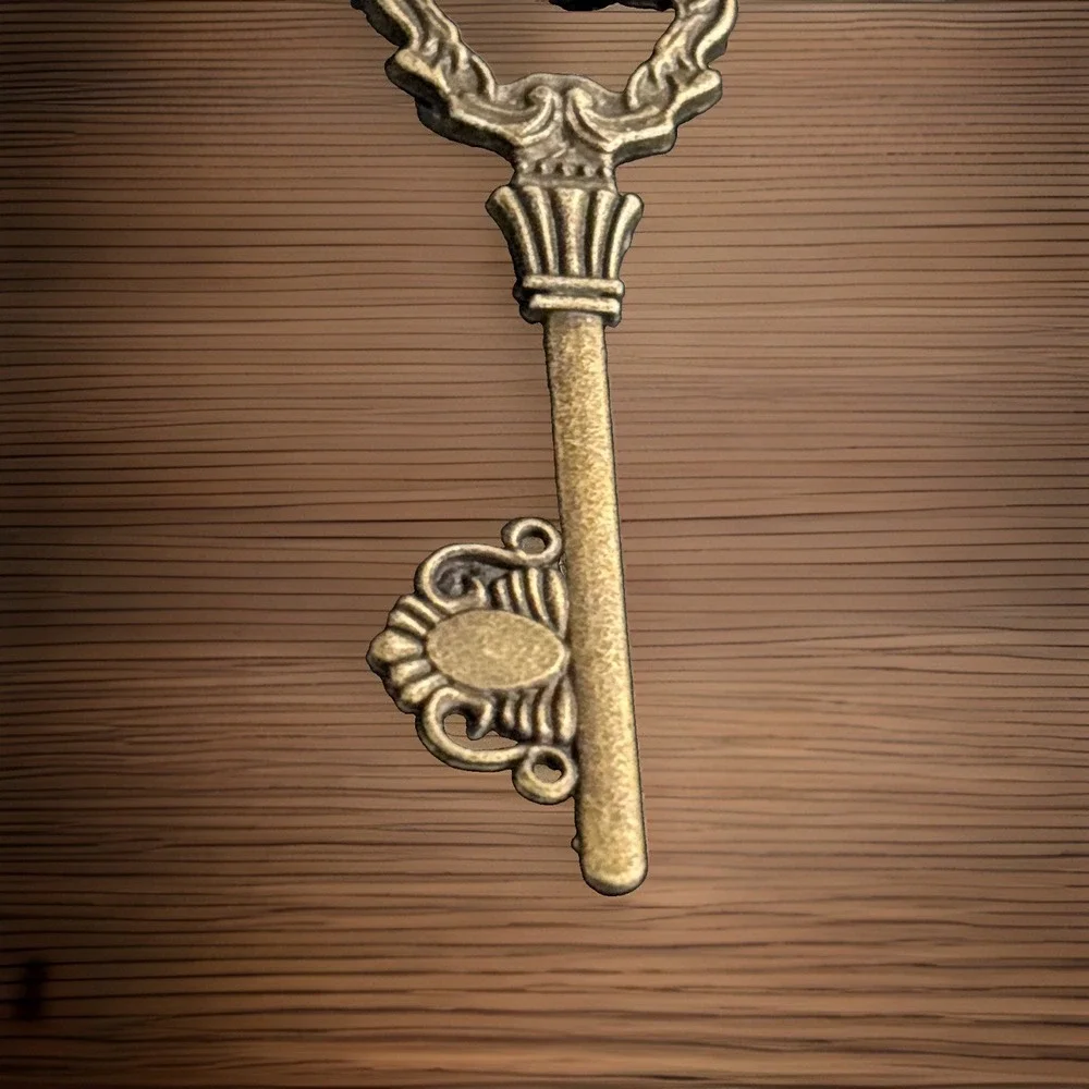 Skeleton Key Necklace Large Ornate Victorian Pendant Dark Academia Steampunk